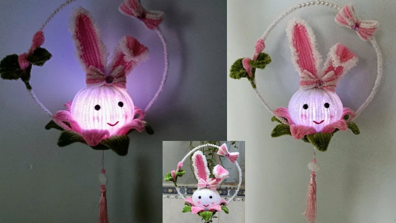 Cách làm lồng đèn thỏ Ngọc hoa sen. DIY lotus jade rabbit lantern -ý tưởng su su 
