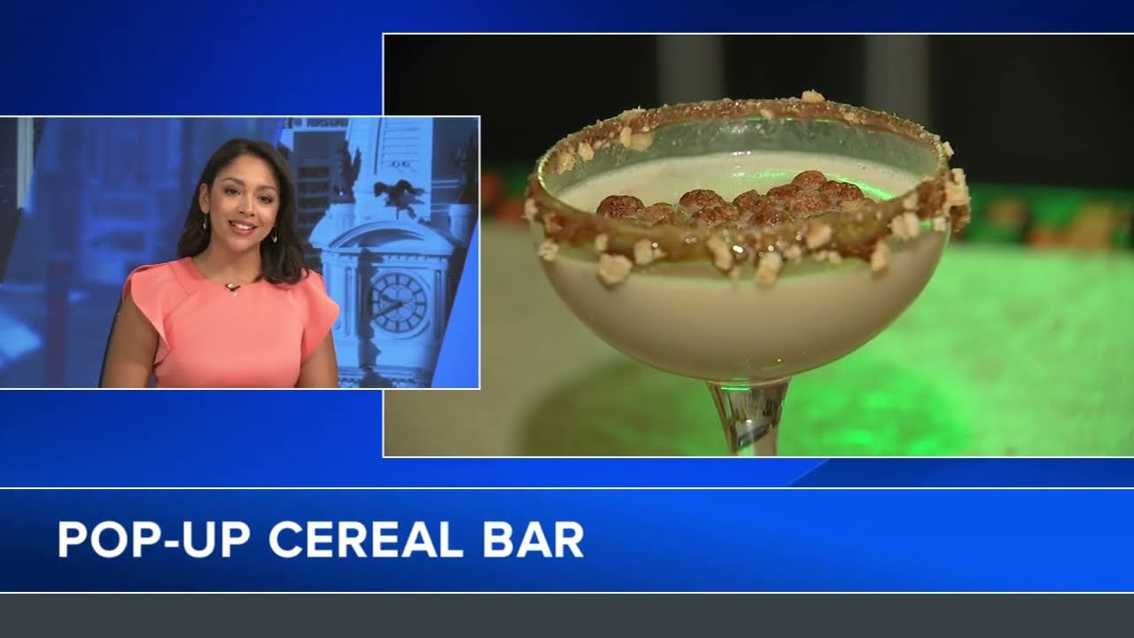New pop-up cereal bar pouring breakfast in a cocktail glass