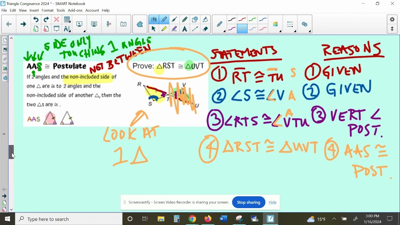 triangle congruence 2: Jan 16, 2024 3:15 PM