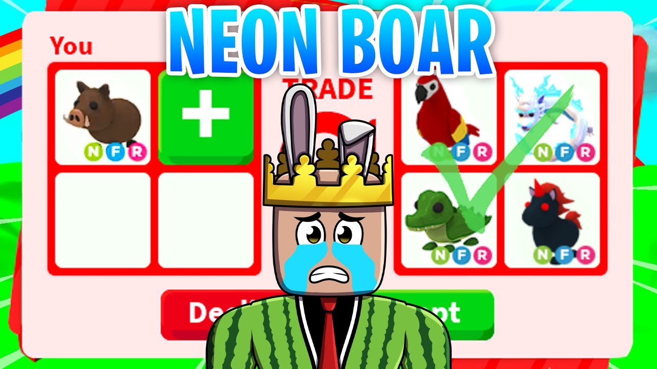 I TRADED A NEON BOAR IN RICH SERVER (ADOPT ME SUCCESSFUL TRADES)