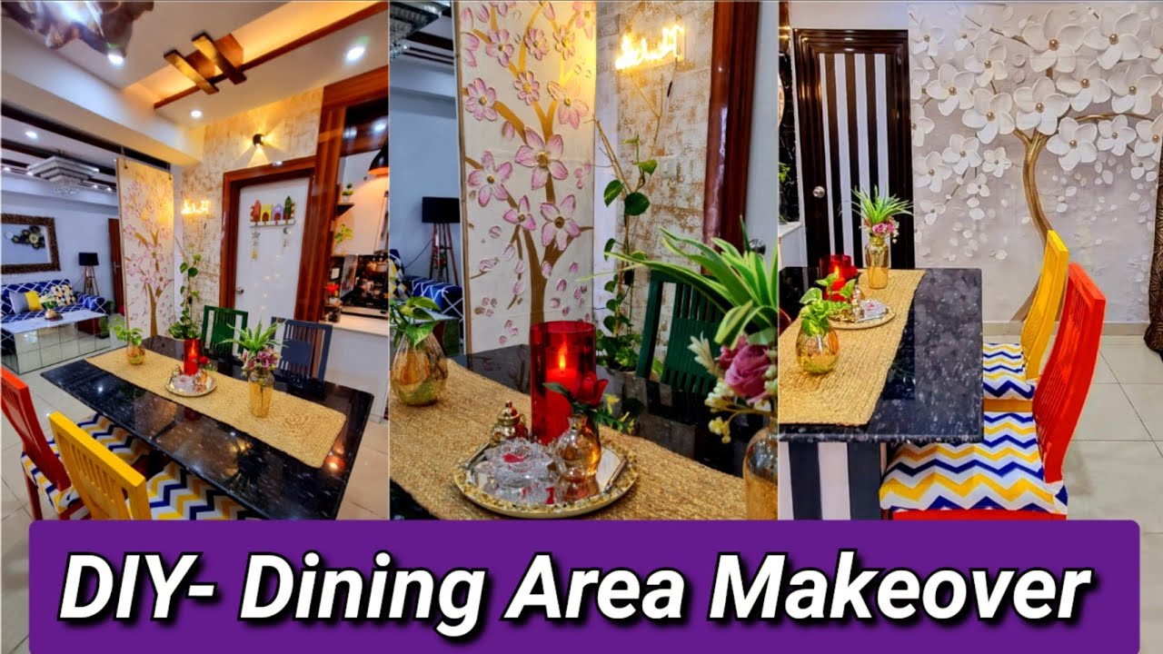 DIY-Small Dining Area Makeover in a Low budget, Extreme Indian Dining Area Makeover,Beautiful decor😍