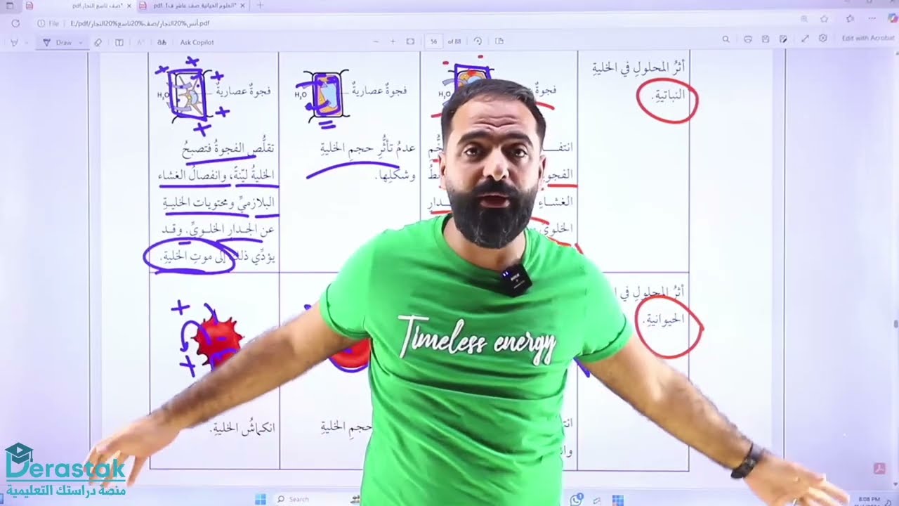 اثر الخاصية الاسموزية في الخلايا النباتية والحيوانية || ا انس النجار || الصف التاسع