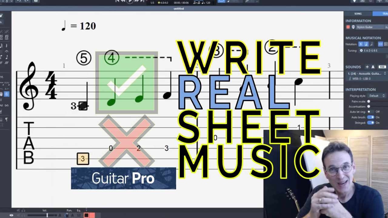 Как записать стандартную нотацию в Guitar Pro (табулатура не нужна)