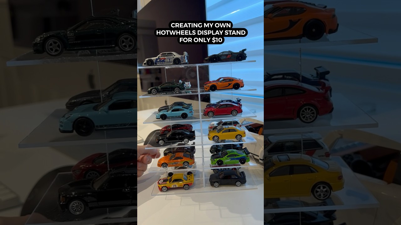 CREATING HOTWHEELS DISPLAY STAND FOR ONLY $10 #hotwheels #cars #diy #displaystand #shorts