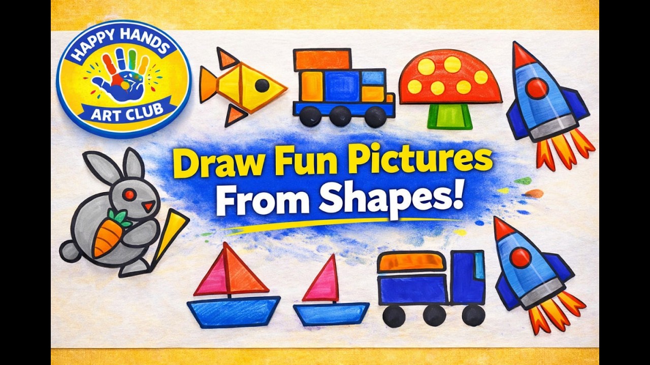 Learn Shapes for Kids | Draw Fun Pictures from Shapes | Easy Drawing for Children
