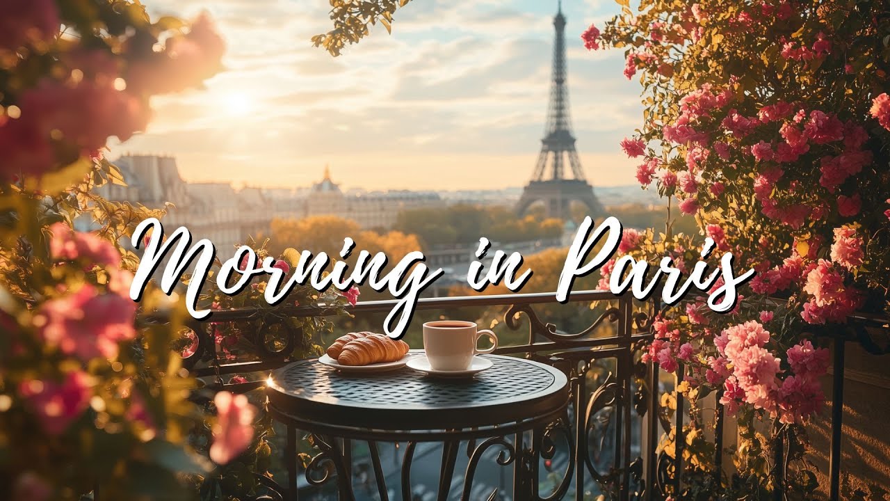 Morning in Paris – Relaxing French Jazz Music for a Calm Start | Cozy Café Ambience with Eiffel View