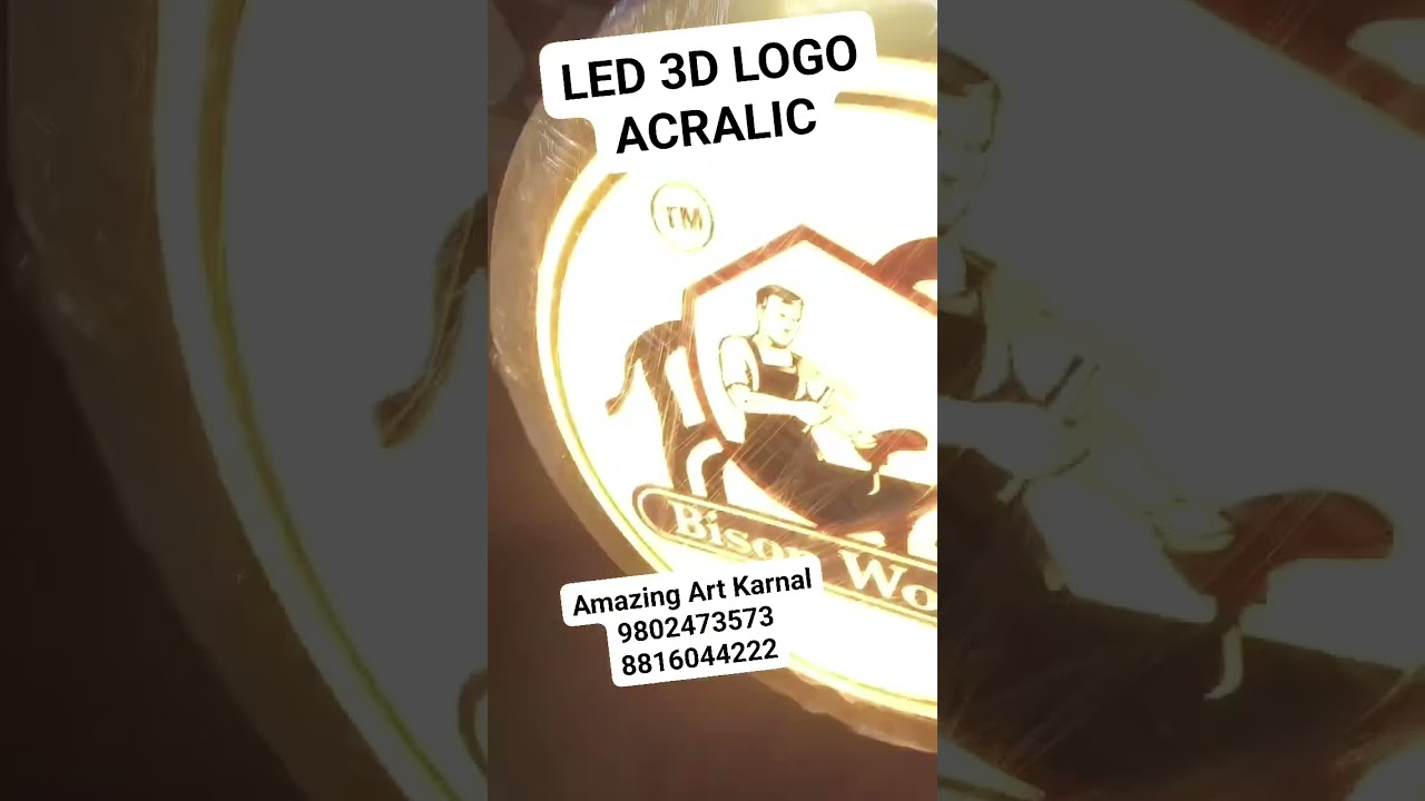3D LOGO || ACRALIC || LED || BEST PRICE || AMAZING ART KARNAL