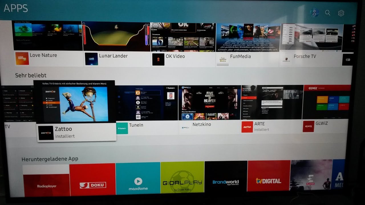 Samsung Smart TV ( Fernseher )  Apps herunterladen  installieren und löschen – Anleitung deutsch