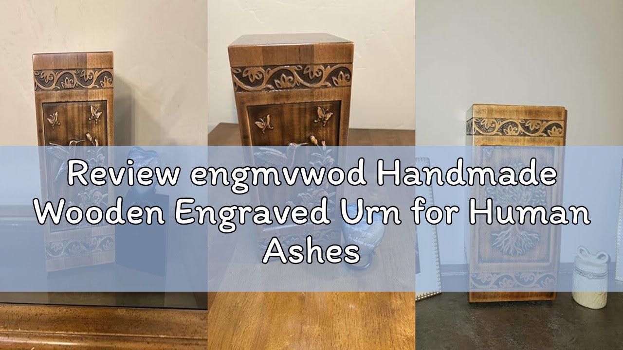 Review engmvwod Handmade Wooden Engraved Urn for Human Ashes 250lbs Adult Male Female Satin Bag Humm