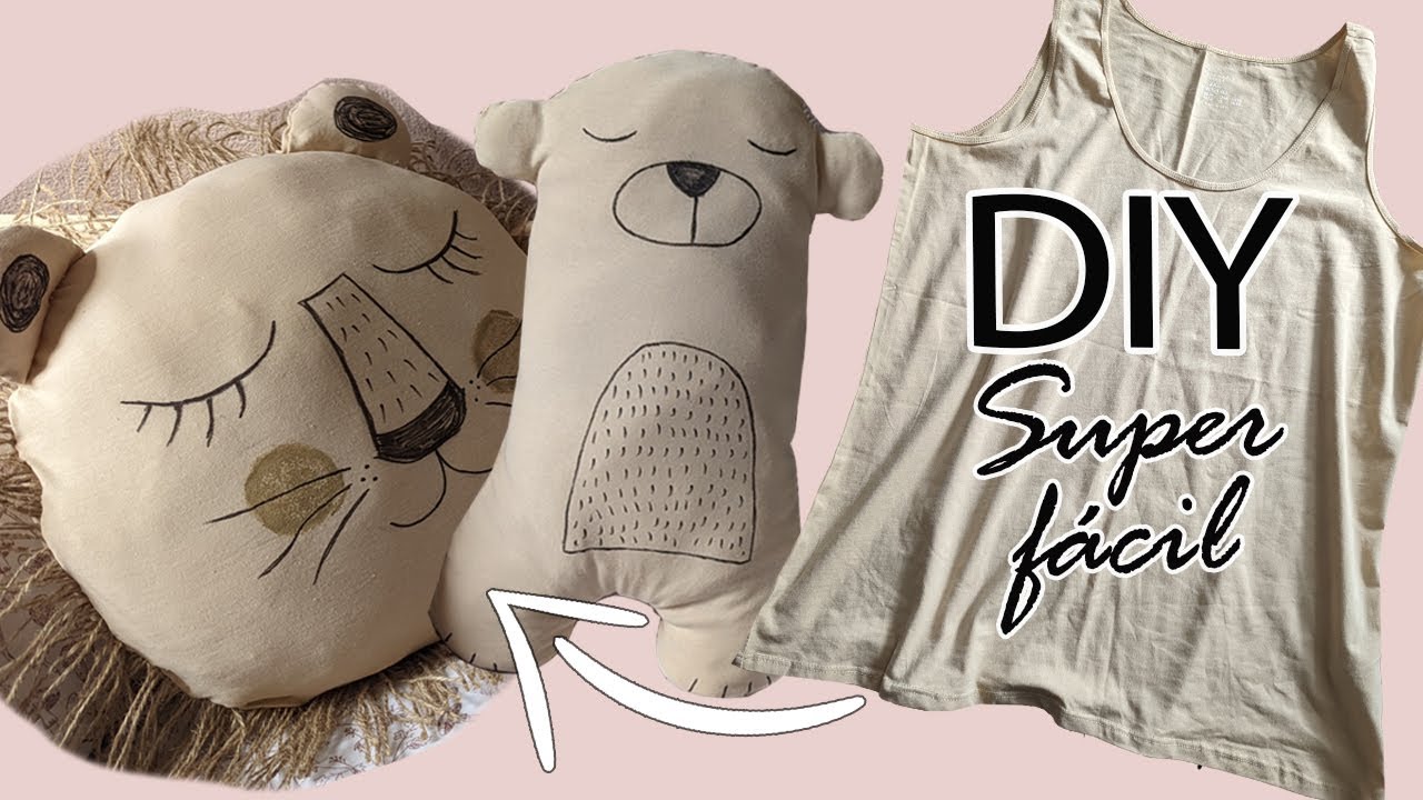 Cómo hacer COJINES con CAMISETAS sin saber coser 🧵| Shanti Irene
