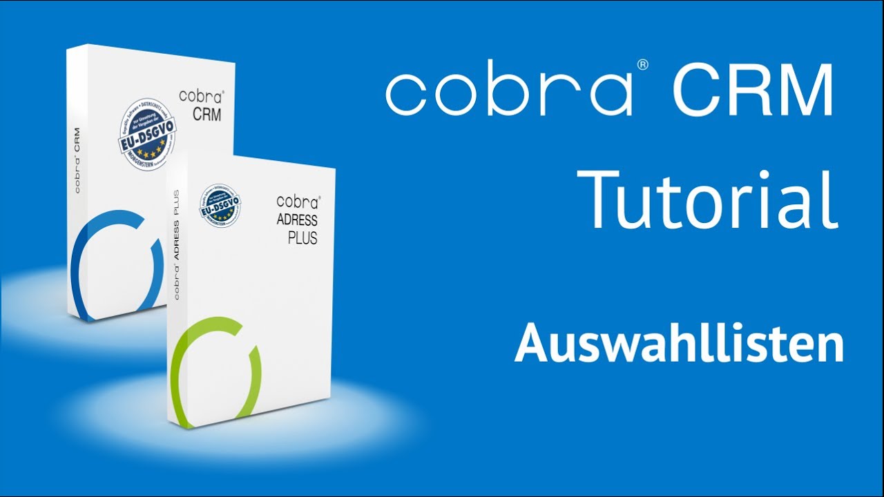 cobra CRM Tutorial: Auswahllisten richtig einsetzen | schnell und unkompliziert #datenschutzready