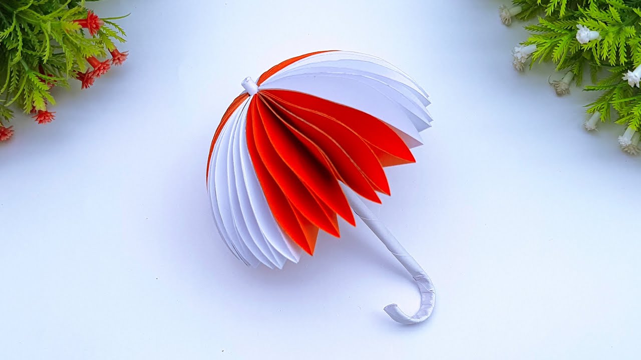 DIY School Project Ideas | Handmade Paper Craft Umbrella | Easy Umbrella Making Ideas Using Paper