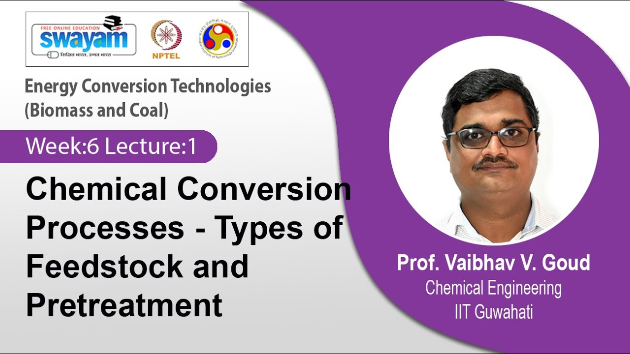 Lec 24:Chemical Conversion Processes - Types of Feedstock and Pretreatment