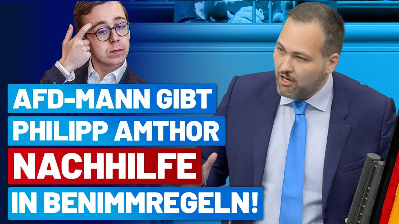 Ruben Rupp gibt Philipp Amthor Nachhilfe in Benimmregeln- AfD-Fraktion im Bundestag