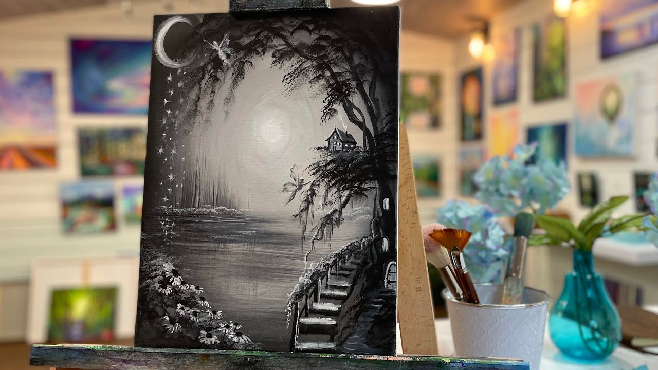 Acrylic painting tutorial HOW TO PAINT Fantasy!  Fairies and Stardust 🧚🌙✨