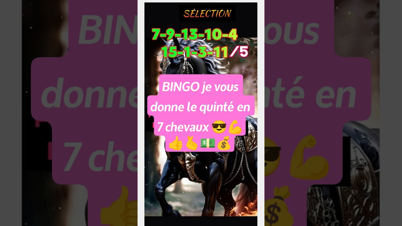 🤑5SUR5 QUINT&Eacute; MERCREDI 15 OCTOBRE 2025 PRONOSTIC je vous donne le quint&eacute; en 7 chevaux ! 😎💪💥