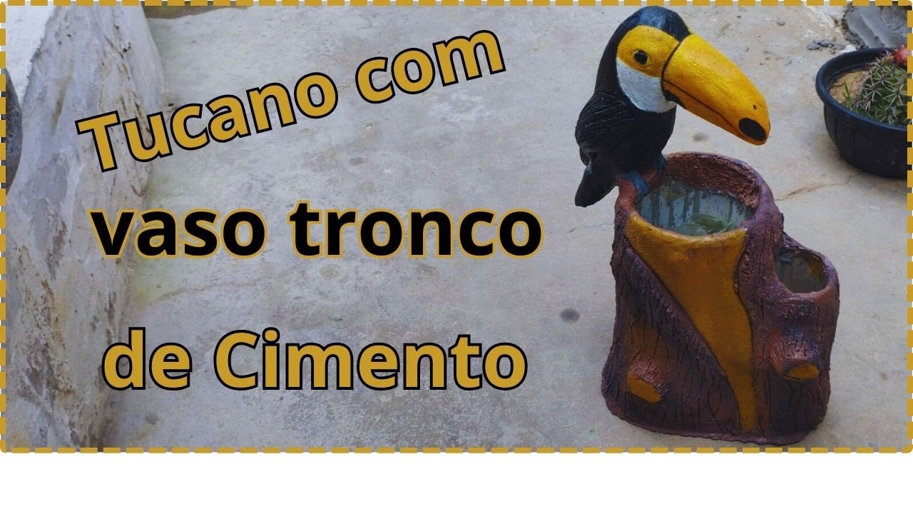 TUCANO COM VASO TRONCO DE CIMENTO