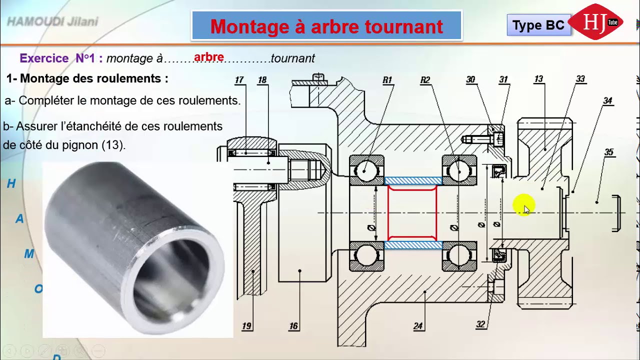 #Révision_Mécaniques:Guidage en rotation par roulement type (BC)  exercice corrigé N°1