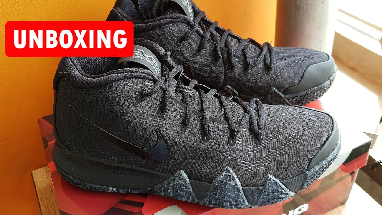 NIKE Kyrie 4 Triple Black UNBOXING + CLOSER LOOK #kyrie4 #basketball #style #nba