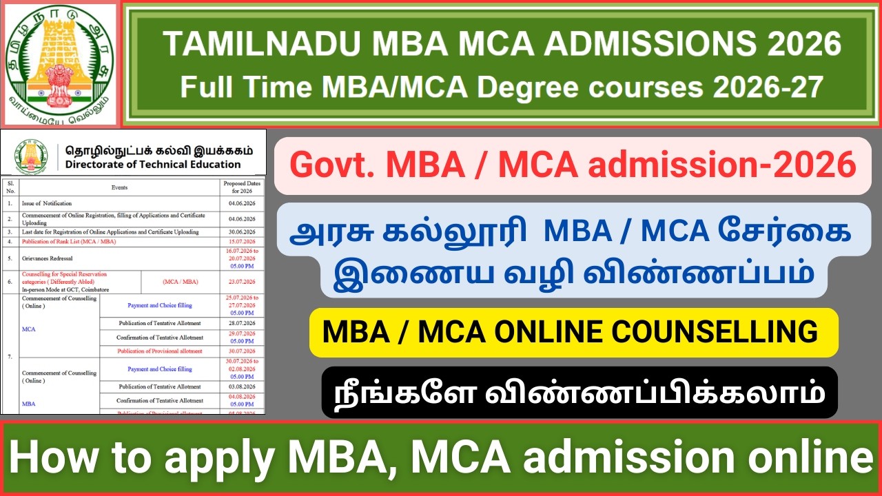 Govt. College MBA, MCA Admission 2026 | MBA, MCA Online Counselling | How To Apply Online?