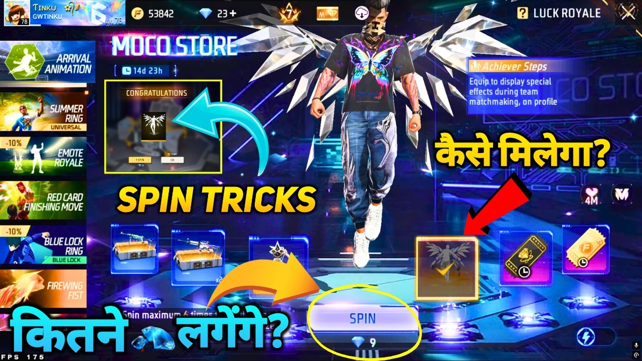 Achiever Steps Spin | New Arrival Animation Emote Free Fire Moco Store Total Kitna Diamond Lagega