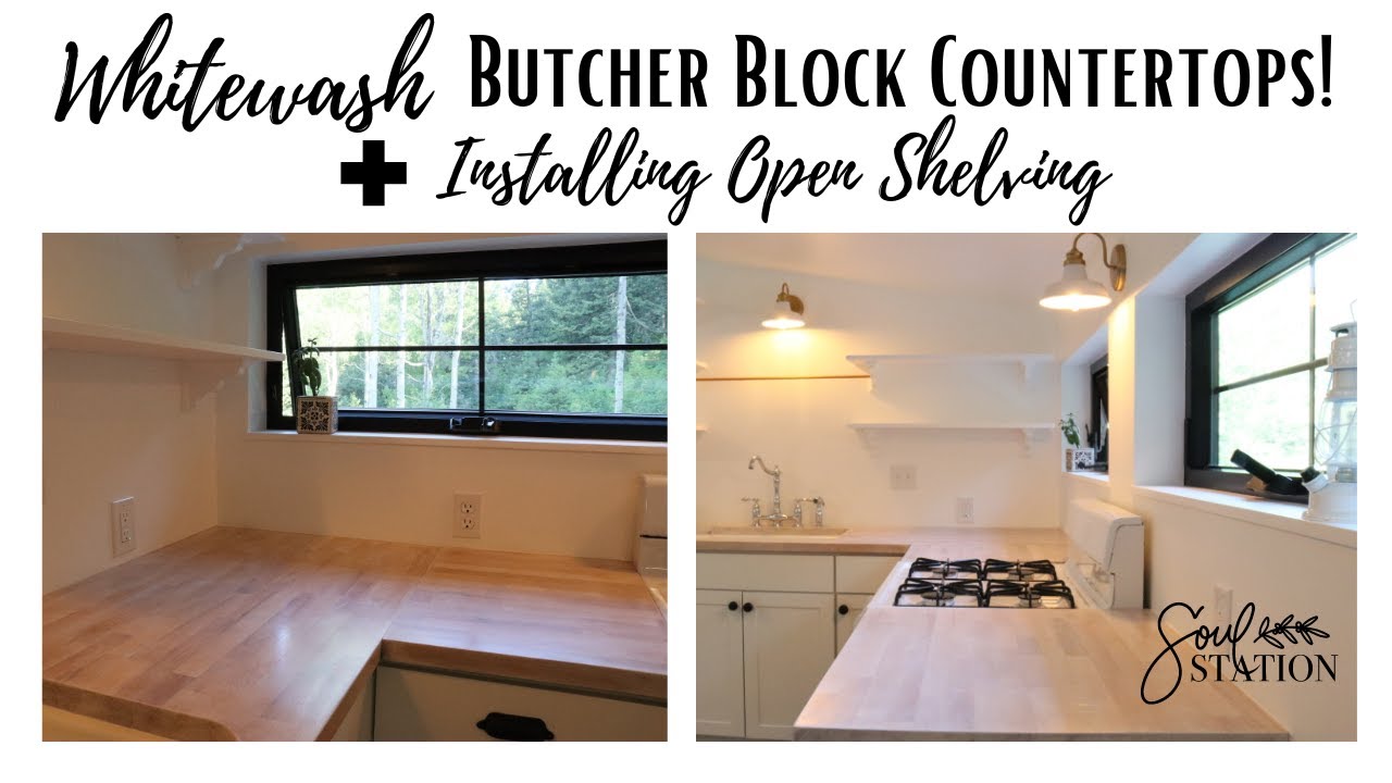 Whitewashing Butcher Block Countertops!