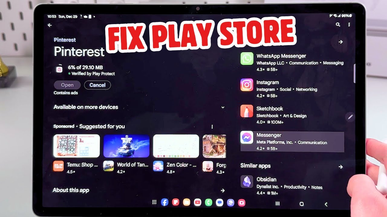 How to Fix Google Play Store Pending Download on Samsung Galaxy Tab S10+ 5G