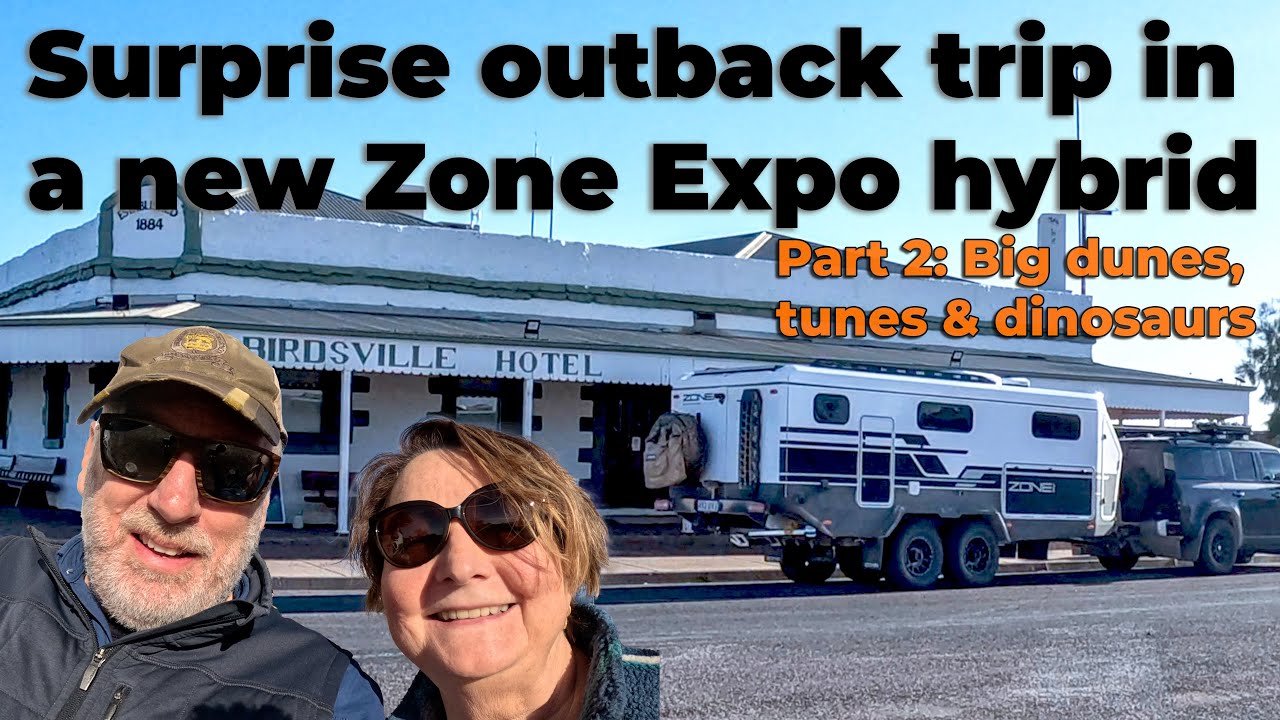 Outback trip in a new Zone Expedition Pop-top hybrid van Part 2 | Big Dunes, Tunes &  Dinosaurs