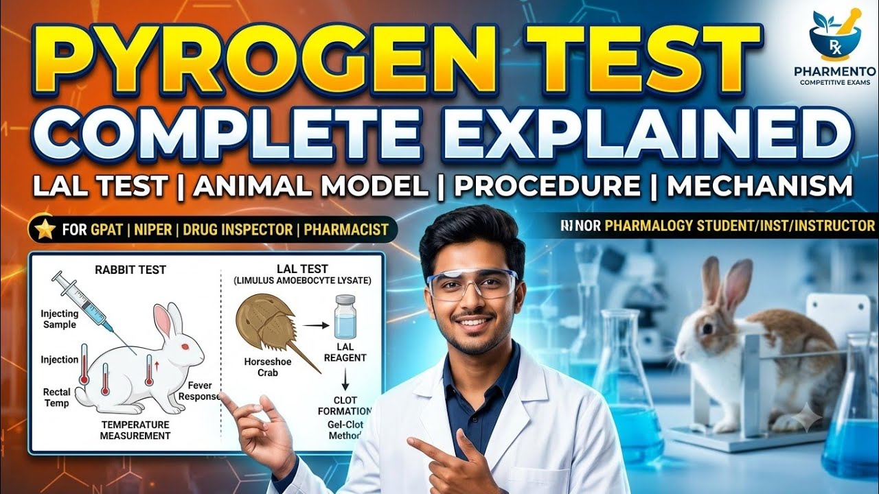 Pyrogen Test | Pharmaceutical Analysis | Rabbit Test & LAL Test Explained | Pharma Competitive Exam