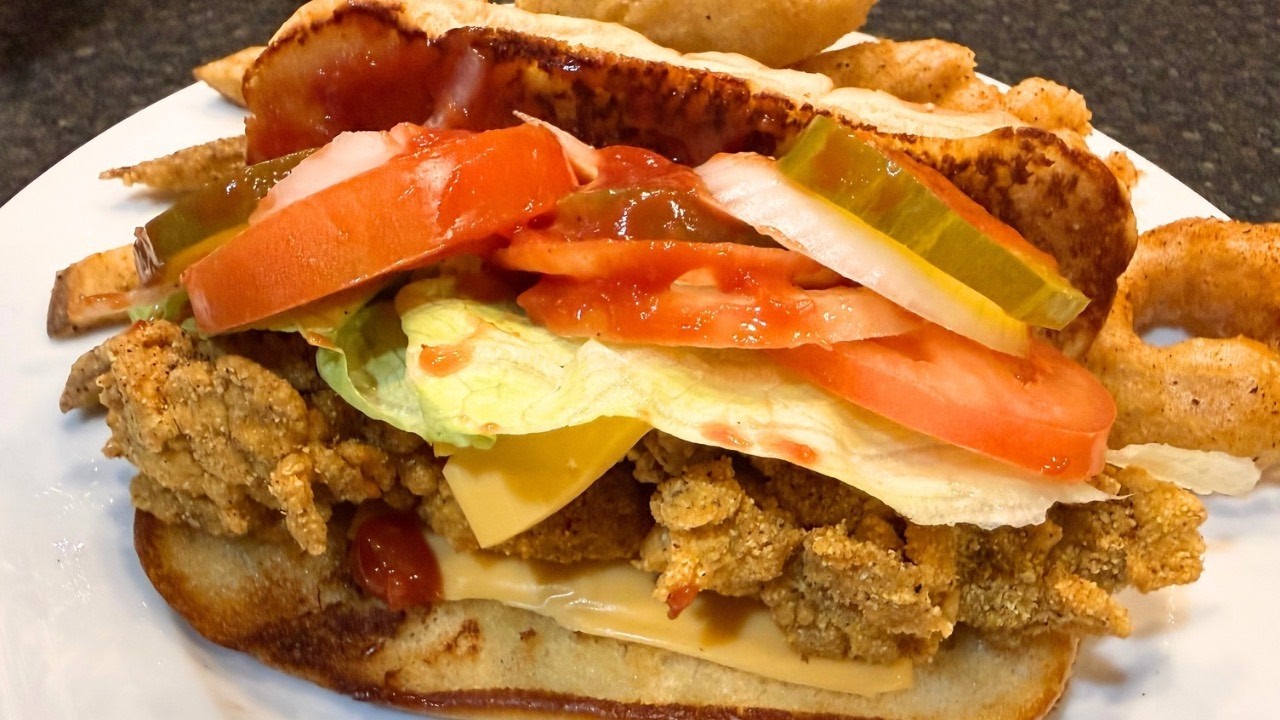 Fried Oyster Po’ Boys | Crispy Beer Battered Onion Rings