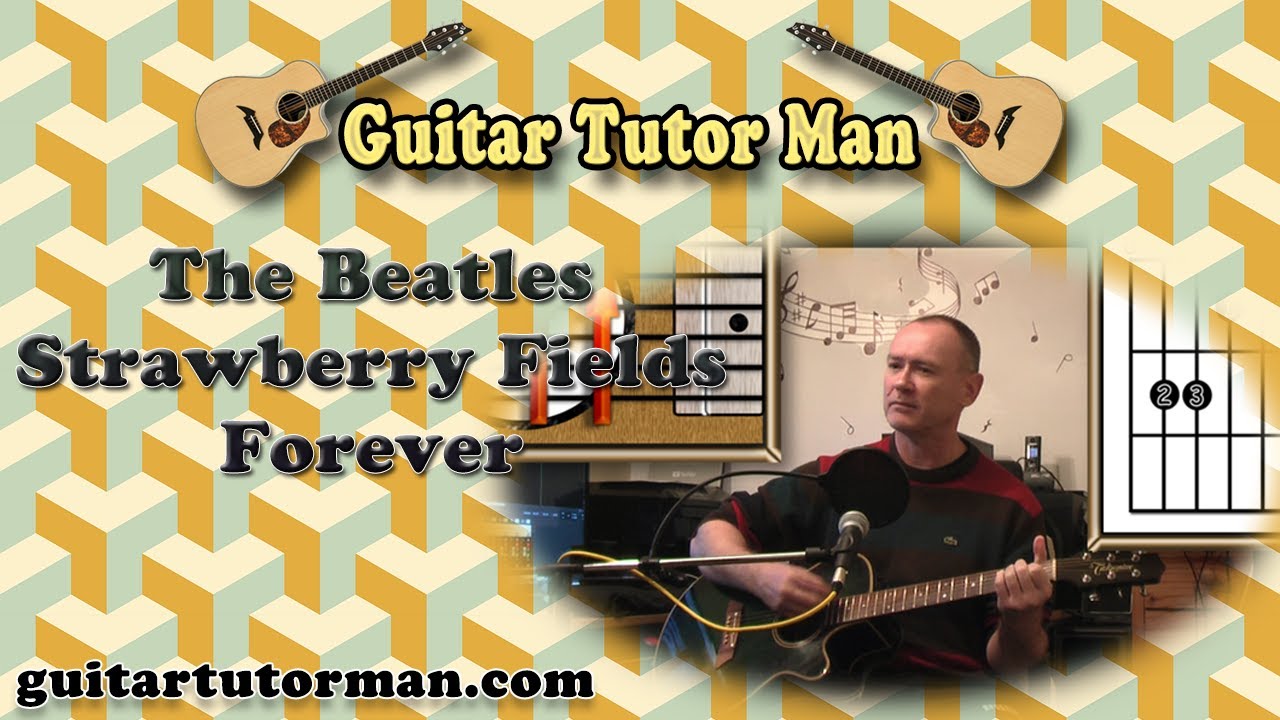 Strawberry Fields Forever - The Beatles - Acoustic Guitar Lesson (easy)