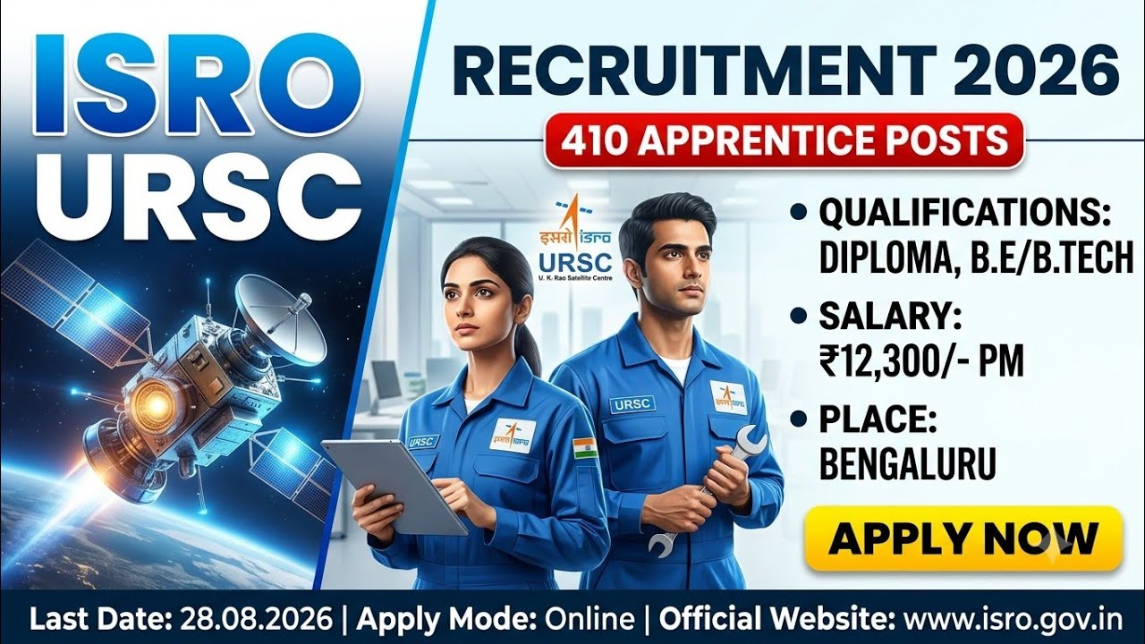 ISRO URSC Recruitment 2026 | 410 Apprentice Posts