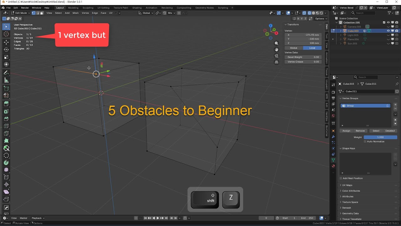 10. Blender beginner obstacles to overcome. Easy headache once you know why.