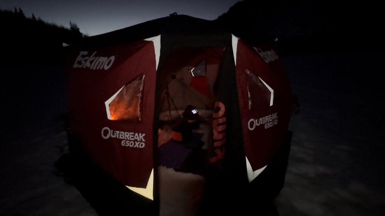 Solo Trip For Some Lake Trout! ( First Ever Overnight Camping / Icefishing ) 