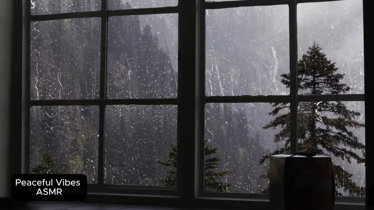 Rain & Thunder Cabin Window (8 hours) | Relaxing Sounds for Sleep, Insomnia, Study