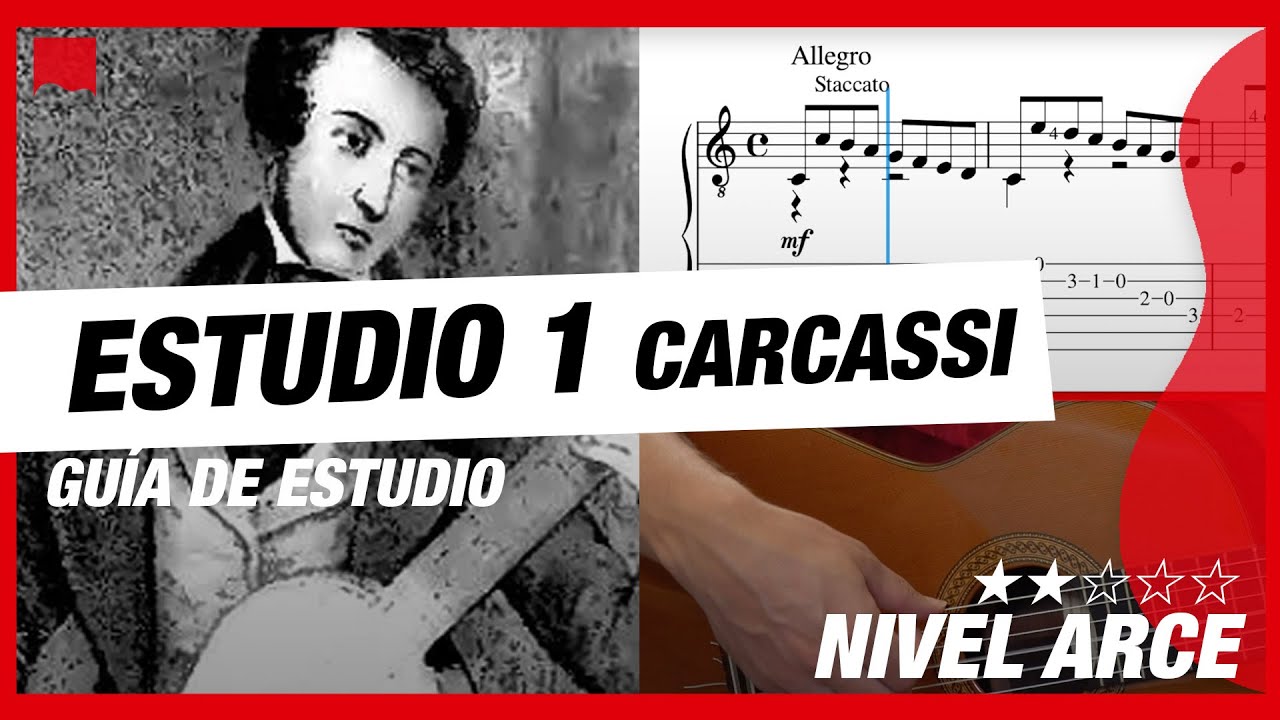 Estudio 1 CARCASSI ⭐️ Guía de estudio 🎈 partitura+tab