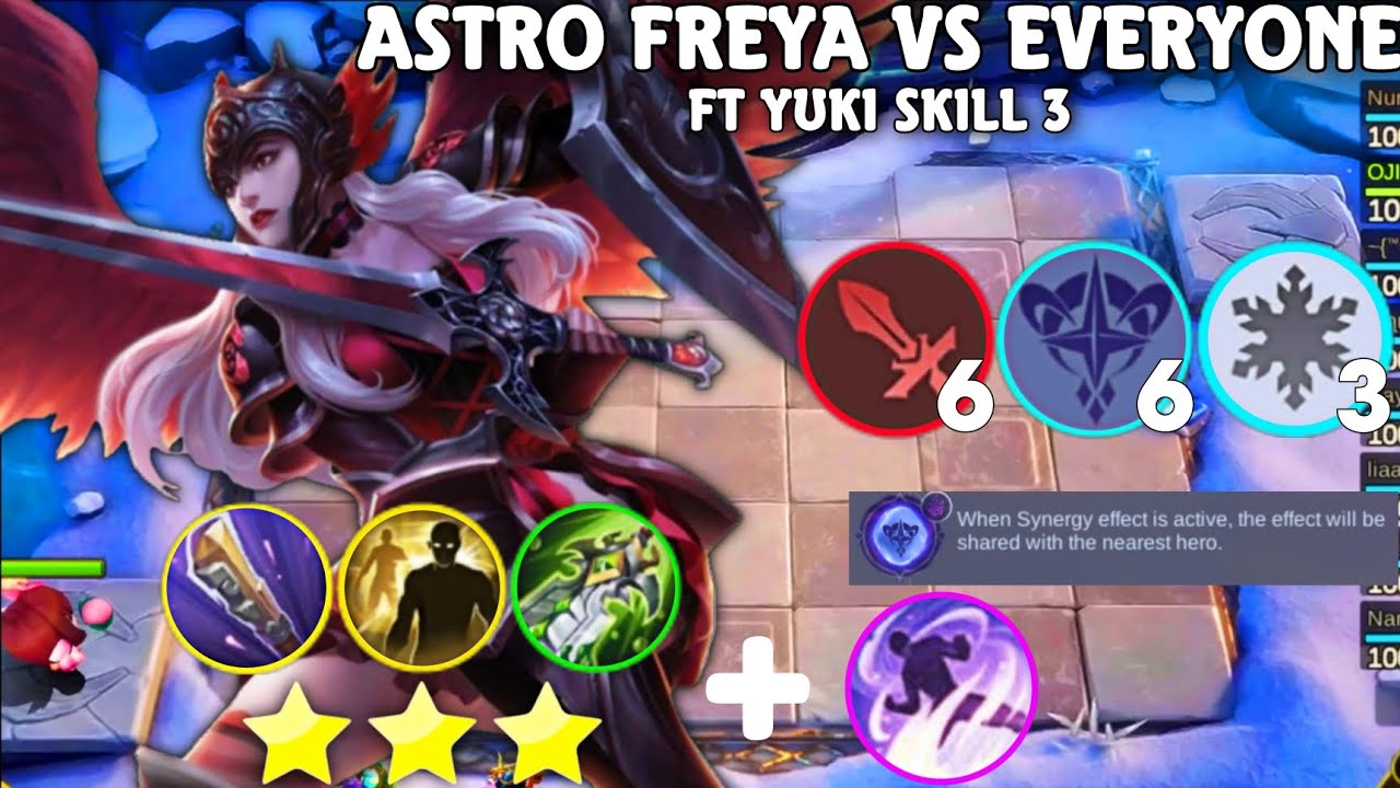 YUKI SKILL 3 WITH HYPER 3 STAR ASTRO FREYA  | ONE SHOT EVERYONE MLBB MAGIC CHESS S14