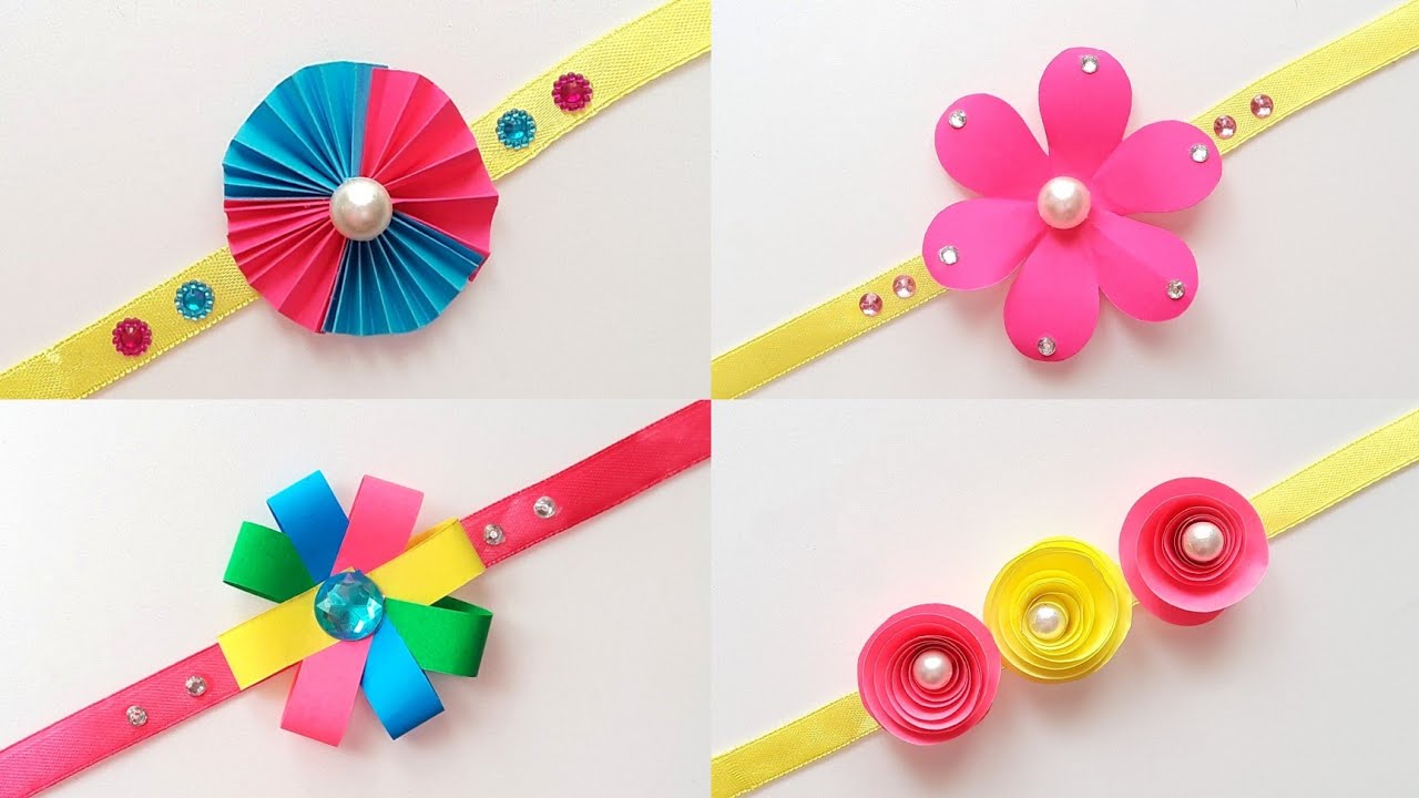 🤩 DIY : 4 Beautiful Rakhi Ideas 🥰 How to make paper rakhi • easy rakhi ideas for school competition