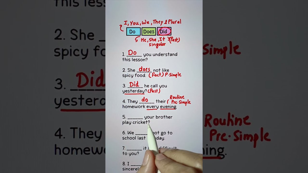 Do/Does/Did - Правила английского языка 👩‍🏫✅️