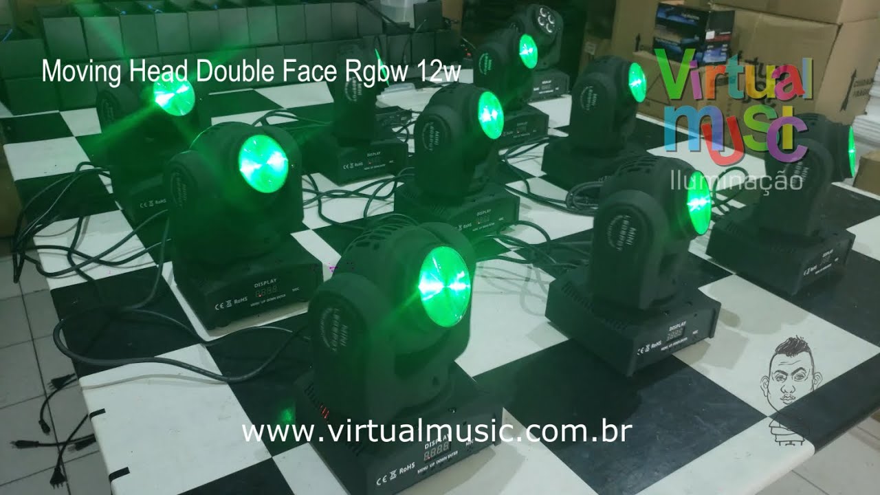 Moving Head Led Double Face 12w Rgbw Dmx Iluminacao Para Dj 4k 60fps