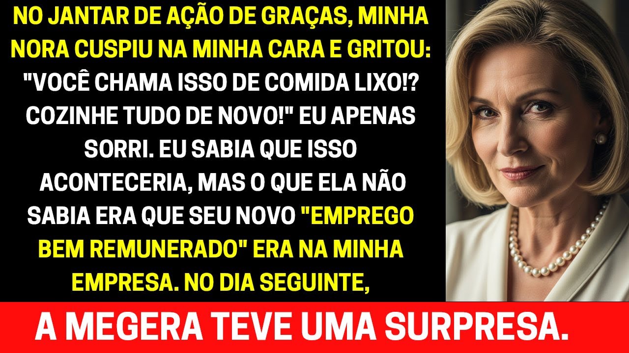 No jantar de Ação de Graças, minha nora cuspiu na minha cara e gritou Você chama isso de comida lixo