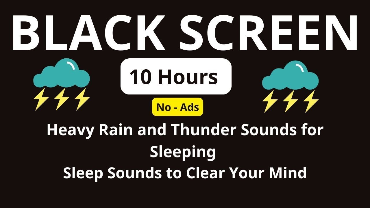 🔴 Heavy Rain and Thunder Sounds for Sleeping - Black Screen | Thunderstorm Sounds for Deep Sleep