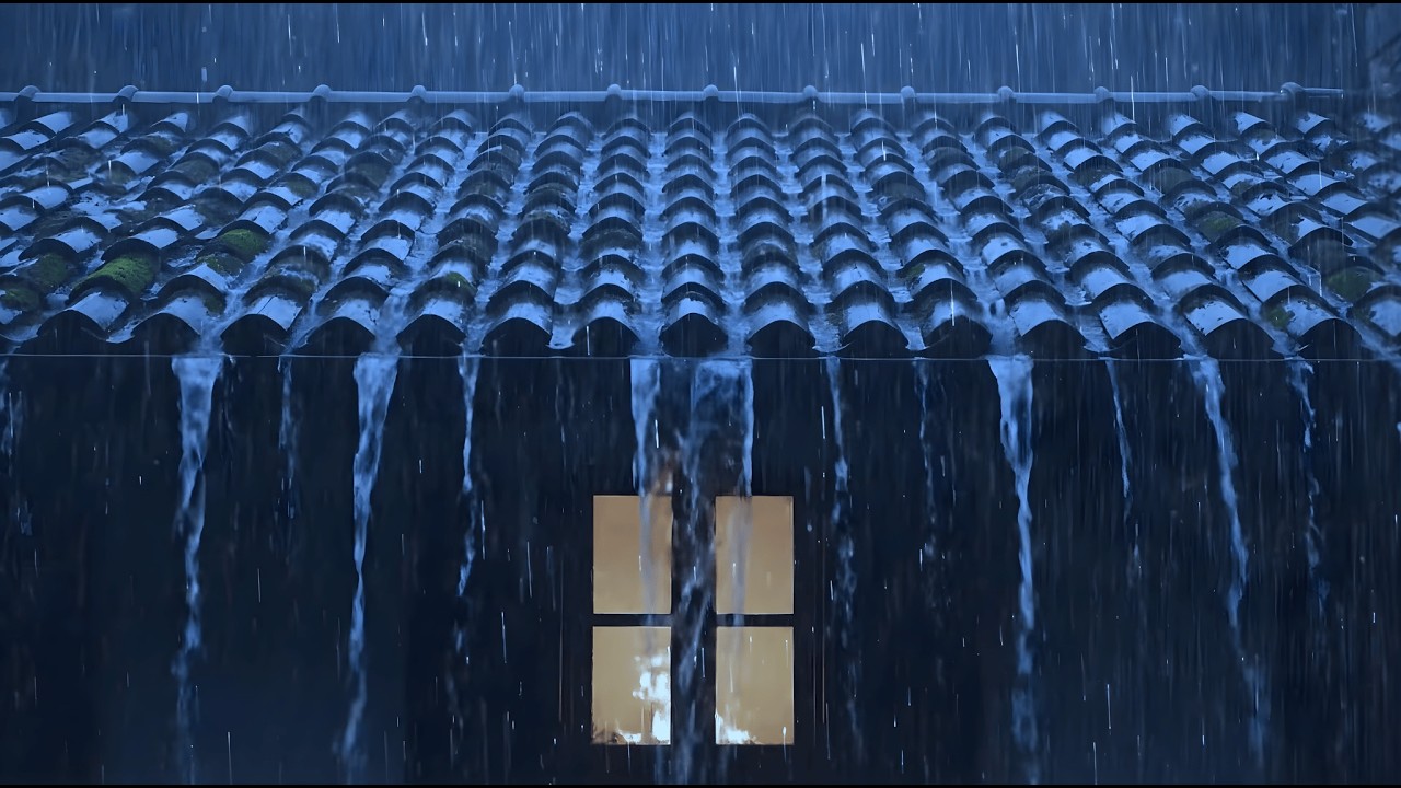 Som da Chuva no Telhado para Dormir e Relaxar Profundamente ☂ Barulho de Chuva Pesada | WhiteNoise