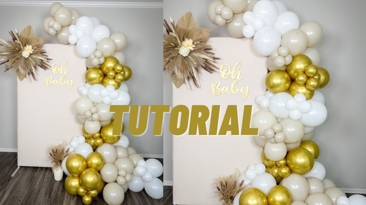 HOW TO: BALLOON GARLAND BACKDROP | Tutorial | Baby Shower Ideas
