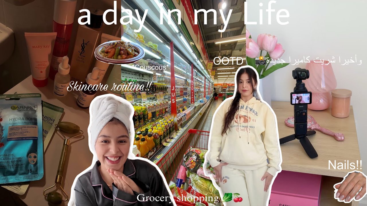 a day in my life🐣|دوزو معايا نهاري🍄،شريت كاميرا جديدة📸،مشيت تقديت🥬🍒،قاديت ظفاري🍭|