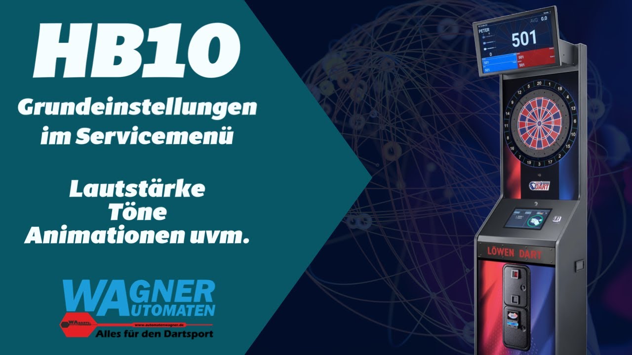 Löwen Dart HB10 - Grundeinstellungen im Servicemenü - Lautstärke, Töne, Animationen uvm.