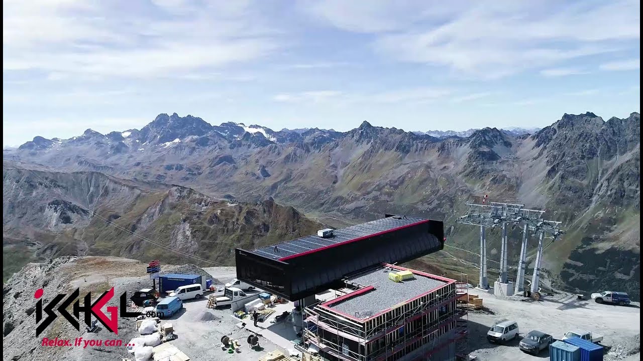 Bauarbeiten Gampenbahn E4, September 2018, Seilantransport,, Ischgl-Samnaun, Silvretta Arena