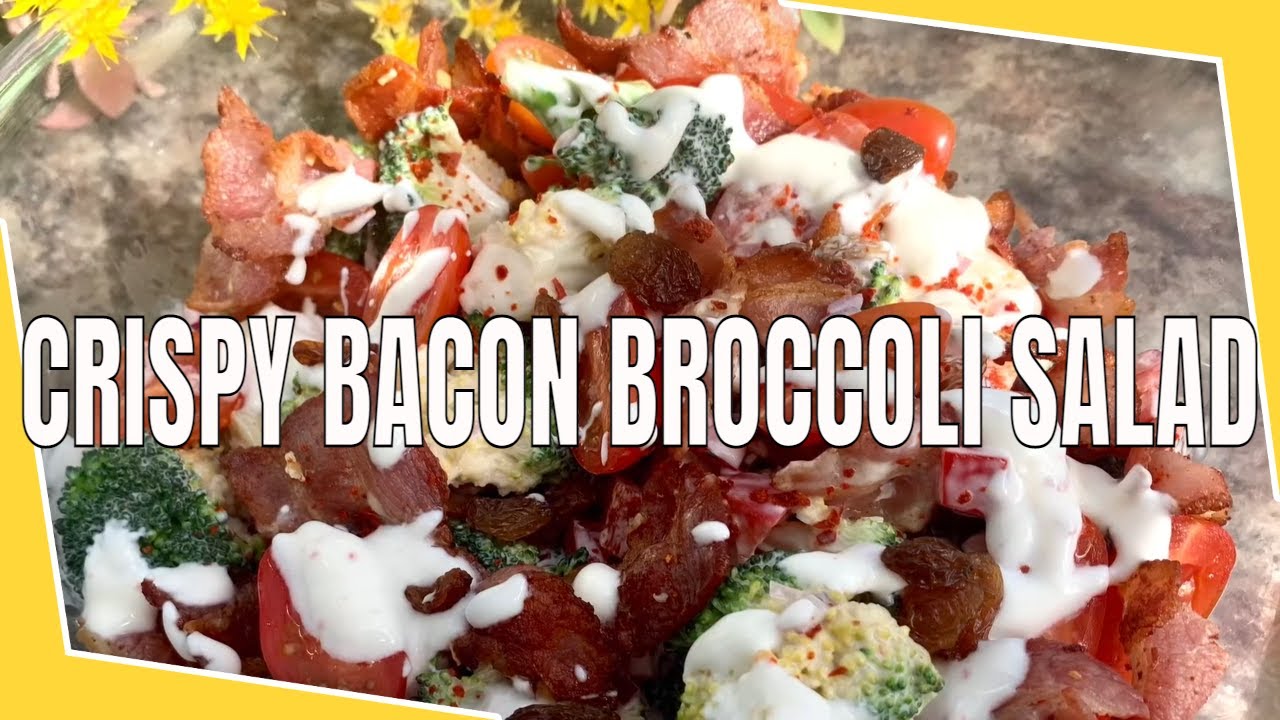 Crispy Garlic Bacon Broccoli Salad / easy broccoli salad recipe/ How to cook Broccoli