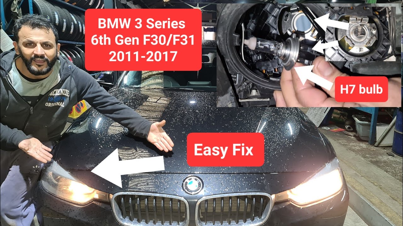 как заменить лампу ближнего света на BMW 3 серии f30 f31 #фара