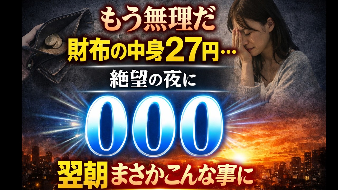 もう無理だ財布の中身27円…絶望の夜に000　翌朝まさかこんな事に